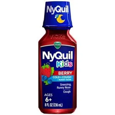 Vicks Children's NyQuil Kids Cold and Cough Relief Berry Flavor 8 oz Bottle