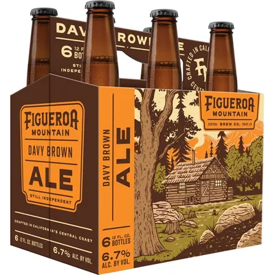 Figueroa Mountain Brewing Co. Davy Brown Ale 6-pack 72 oz bottles