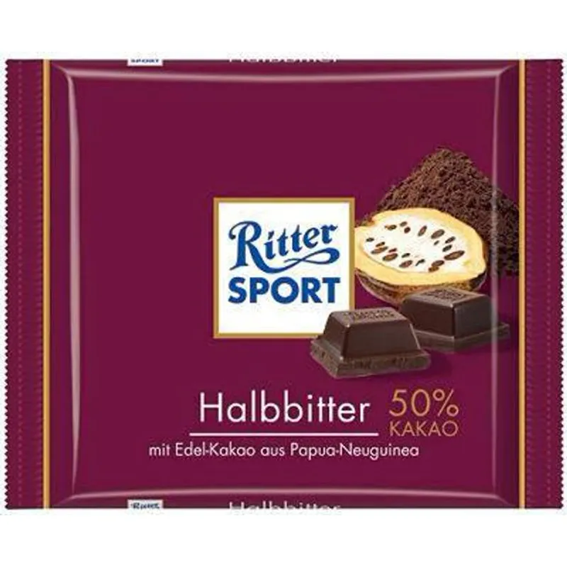 Ritter Sport Halbbitter 50% Kakao view 1