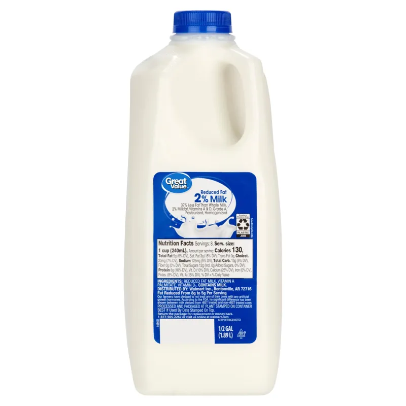 2% Reduced-Fat Milk Carton view 1