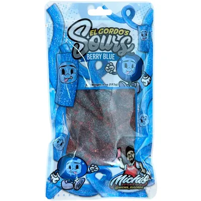 El Gordo Berry Blue Chamoy Sours 4 oz Bag