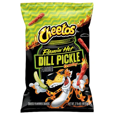 Cheetos Flamin' Hot Dill Pickle Crunchy Chips 2.875 oz Bag