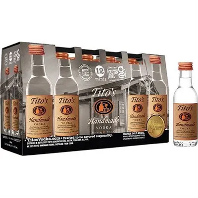 Tito's Handmade Vodka 12 Pack 50ml Bottles