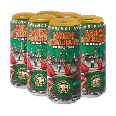 Pizza Port Brewing Co Santa's Little Helper Imperial Stout 6 pack 16 oz cans