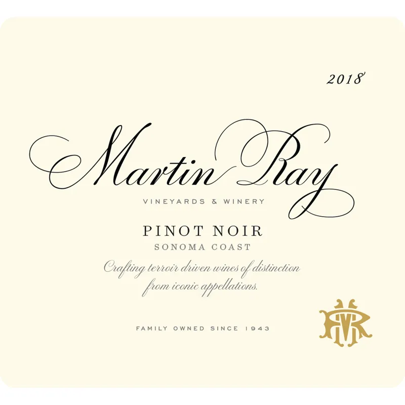 Martin Ray Pinot Noir Sonoma Coast 2022 view 1