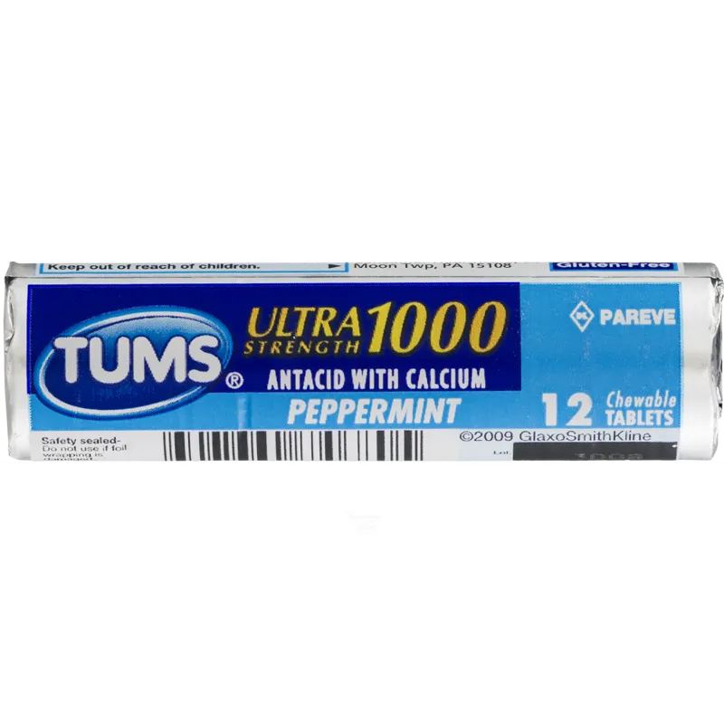 Tums Ultra Strength Peppermint Antacid Chewable Tablets view 1