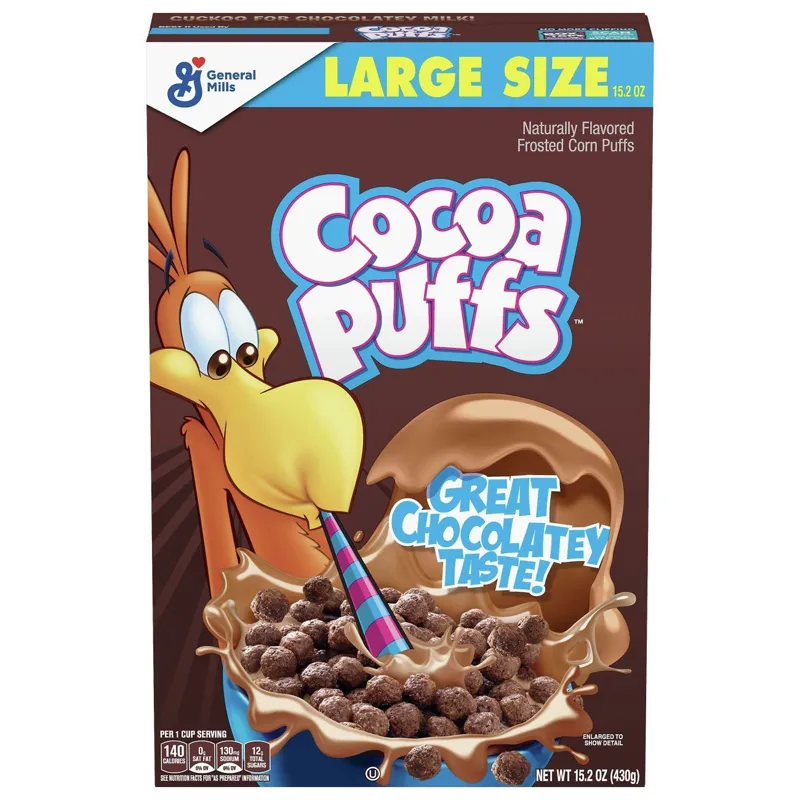 General Mills Cocoa Puffs Chocolate Cereal Box view 1