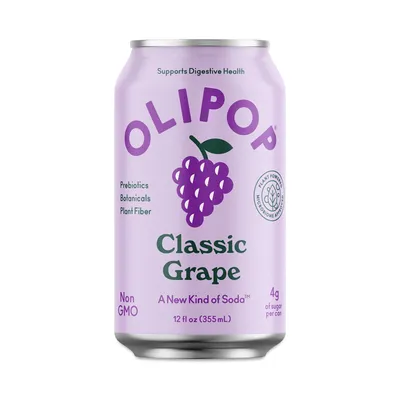 Olipop Classic Grape Sparkling Tonic 12 oz Can
