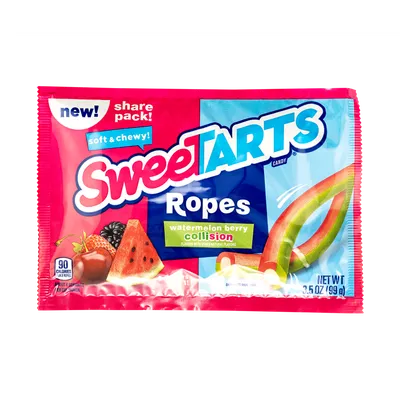 Sweetarts Watermelon Berry Collision Soft & Chewy Ropes Candy 3.5 Oz