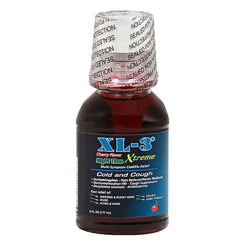 XL-3 Xtreme Cold & Cough Night Time Liquid Cherry Flavor view 1