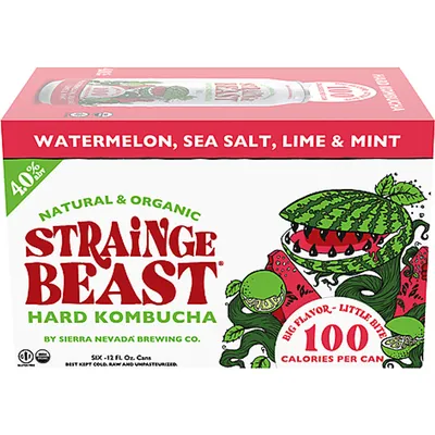 Strainge Beast Watermelon Sea Salt Hard Kombucha 6x 12oz Cans