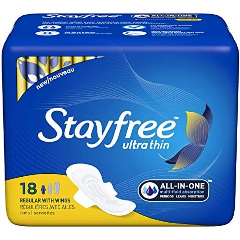 Stayfree Ultra Thin Pads With Wings Unscented Regular view 1