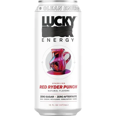 Lucky Energy Red Ryder Punch Sparkling Energy Drink 16 oz Can