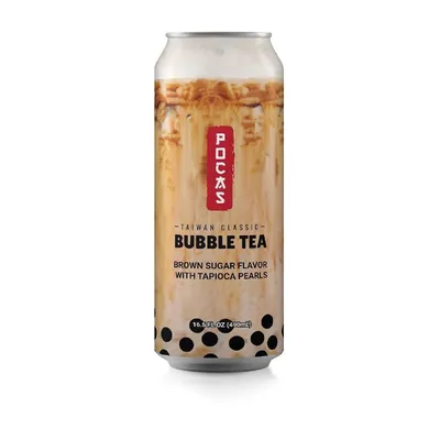Pocas Brown Sugar Bubble Tea with Tapioca Pearls 16.5 oz Can