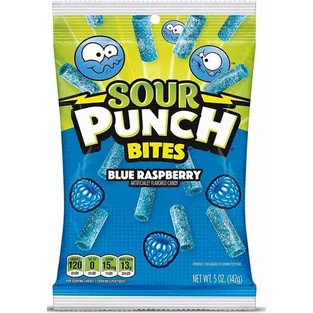 Sour Punch Bites Blue Raspberry Chewy Candies