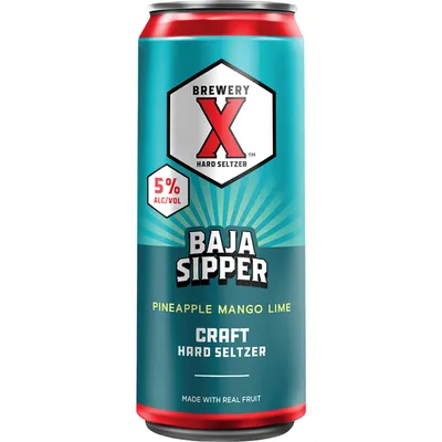 Brewery X Baja Sipper Hard Seltzer Pineapple Mango Lime 19.2 oz Can