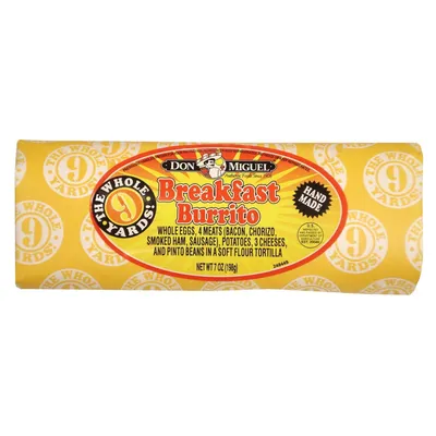 Don Miguel Whole Nine Yards Breakfast Burrito 7 oz Bag