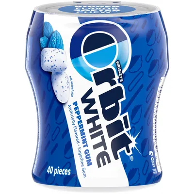Orbit White Peppermint Sugarfree Chewing Gum 40-Piece Bottle 80g