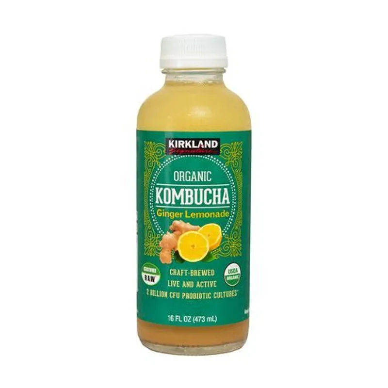 Kirkland Signature Organic Raw Kombucha Ginger Lemonade view 1