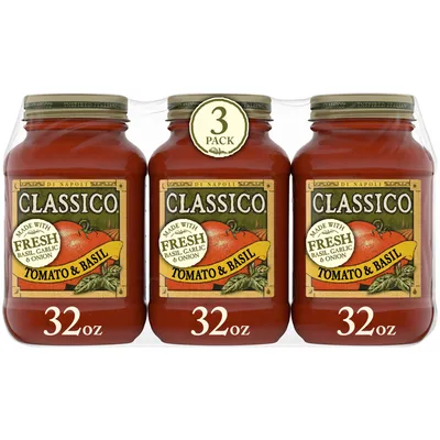 Classico Tomato & Basil Pasta Sauce 32 oz Jar