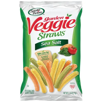 Sensible Portions Garden Veggie Straws Sea Salt 2.75 oz Bag