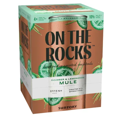 On The Rocks Cucumber & Lemongrass Mule 4 Pack 355 mL