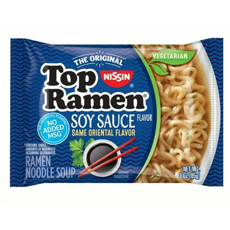 Nissin Top Ramen Soy Sauce Flavor Ramen Noodle Soup view 1