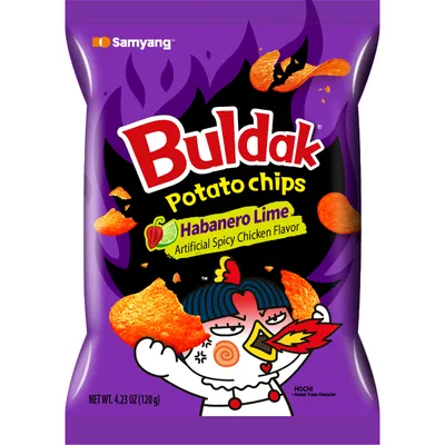 Samyang Buldak Habanero Lime Potato Chips 4.23 oz Bag