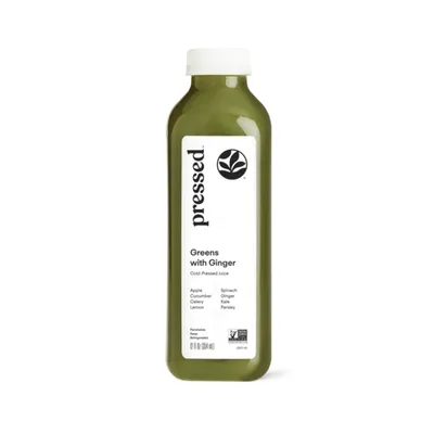 Pressed Juicery Greens with Ginger 12 oz Bottle