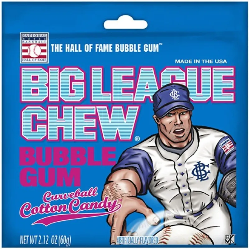 Big League Chew Curveball Cotton Candy Bubble Gum Bag view 1