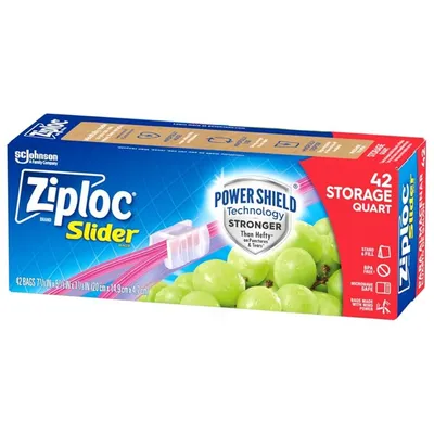 Ziploc Slider Quart Storage Bags 42 ct