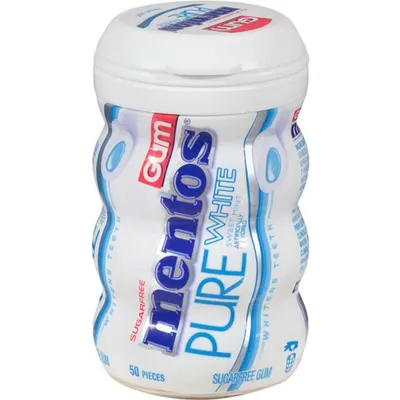 Mentos Sugar Free Pure White Sweet Mint Gum 50 ct Pack
