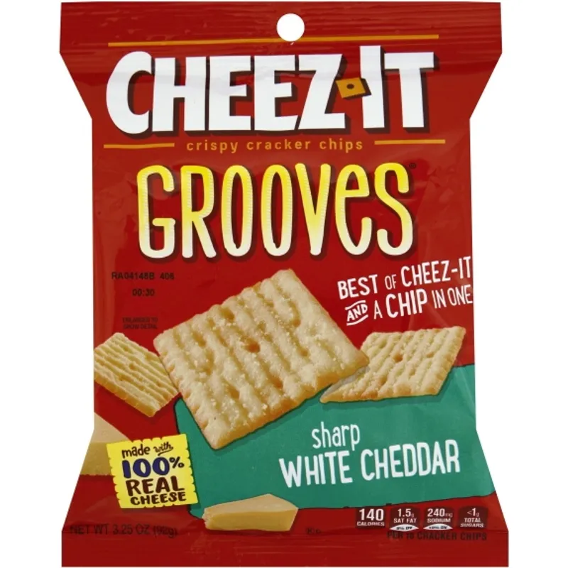 Cheez-It Grooves Crispy Cracker Chips Sharp White Cheddar view 1