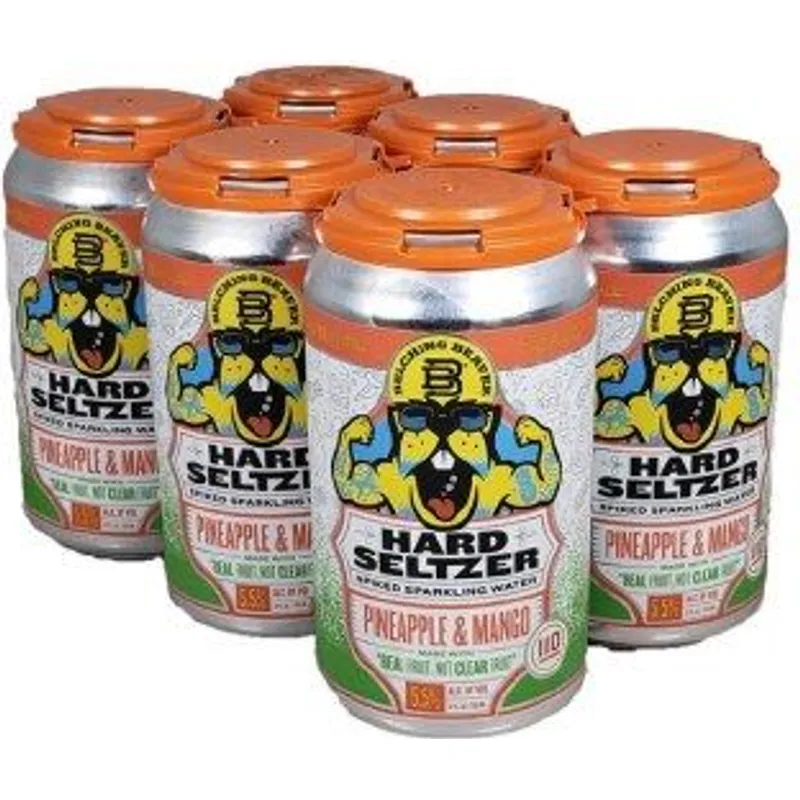 Belching Beaver Seltzer Pineapple & Mango view 1