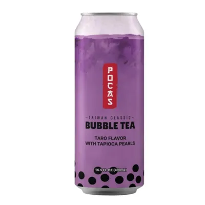 Pocas Taro Bubble Tea with Tapioca Pearls 16.5 oz Can