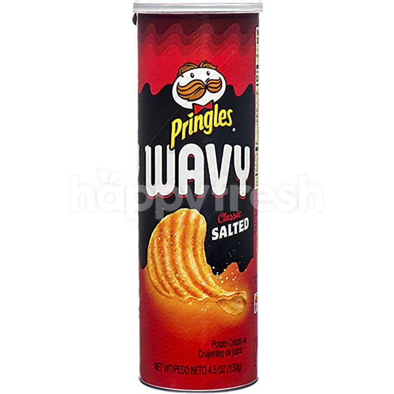 Pringles Wavy Potato Crisps Classic Salted view 1