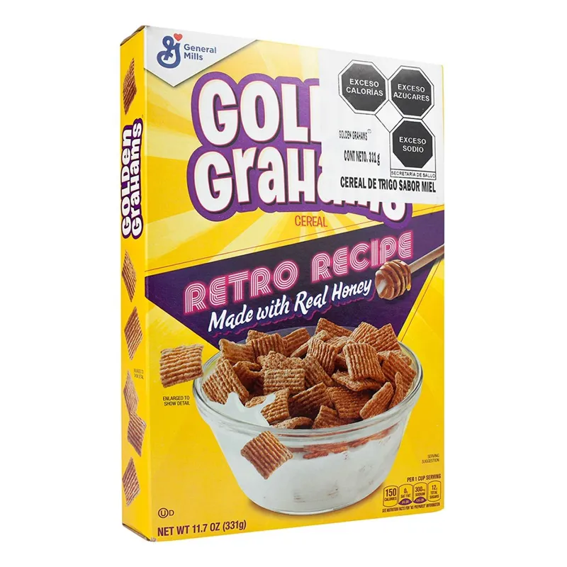 General Mills Golden Grahams Cereal Box view 1