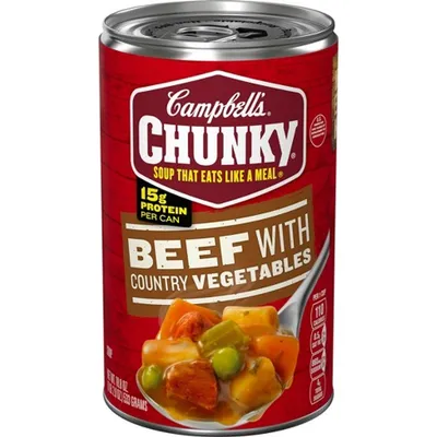 Campbell's Chunky Beef with Country Vegetable Soup 18.8oz Can