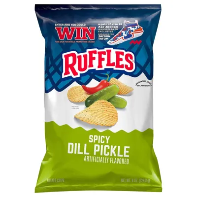 Ruffles Spicy Dill Pickle Potato Chips 8 oz Bag