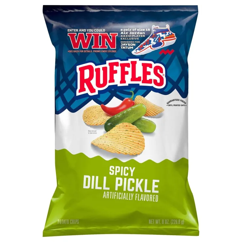Ruffles Spicy Dill Pickle Potato Chips Bag view 1