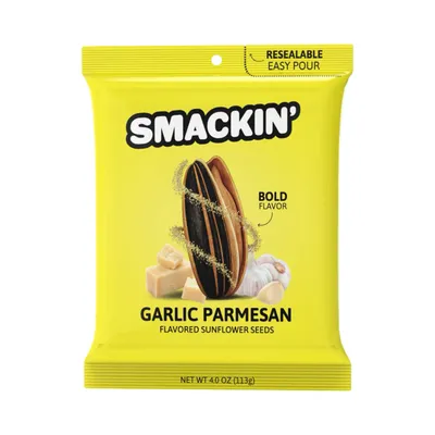 Smackin Garlic Parmesan Sunflower Seeds 4 oz Bag