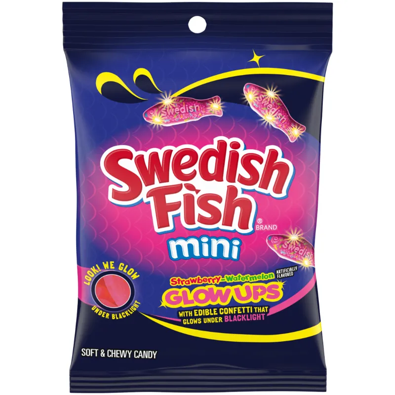 Swedish Fish Mini Glow-Ups Strawberry Watermelon view 1