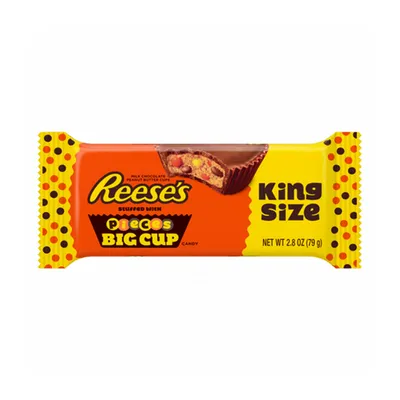 REESE'S Big Cup Stuffed with REESE'S PIECES Milk Chocolate King Size Peanut Butter Cups 2.8 oz