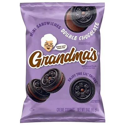 Grandma's Mini Sandwich Creme Cookies Double Chocolate 3 oz