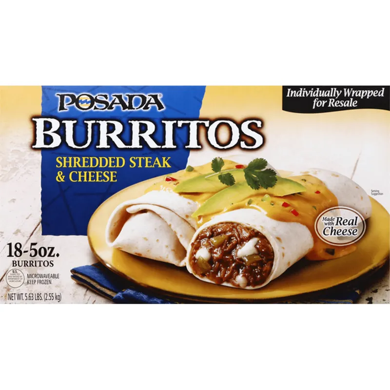 Posada Shredded Steak & Cheese Burritos view 1