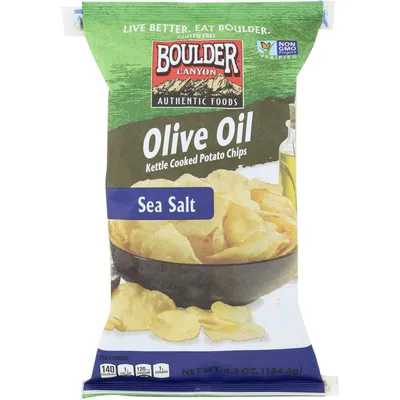 Boulder Canyon Olive Oil Sea Salt Kettle Chips 6.5 oz Bag