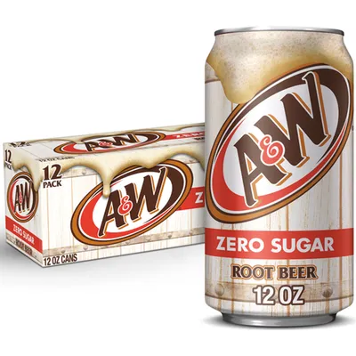 Diet A & W Root Beer Caffeine Free 12 Pack 12 oz Cans