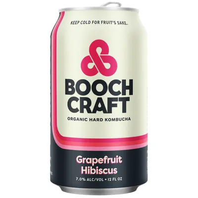 Boochcraft Grapefruit Hibiscus Hard Kombucha 12 oz can
