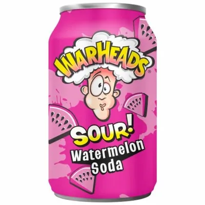 Warheads Sour Watermelon Soda 12 oz Can