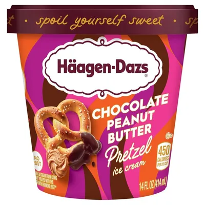 Haagen-Dazs Chocolate Peanut Butter Pretzel Ice Cream 14 oz
